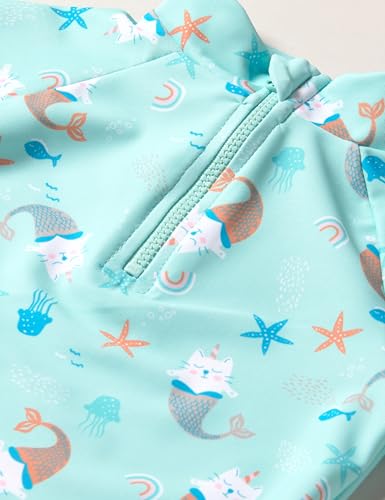 Playshoes Unisex Kinder UV-Schutz Bade-Set zweiteilig Schwimmshirt Badeshorts Badebekleidung, Einhornmeerkatze, 110/116