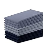 AmeliaHome 9er Set Geschirrtücher Baumwolle Küchentücher 50x70 cm Glatt Letty Hellblau Dunkelblau Blau