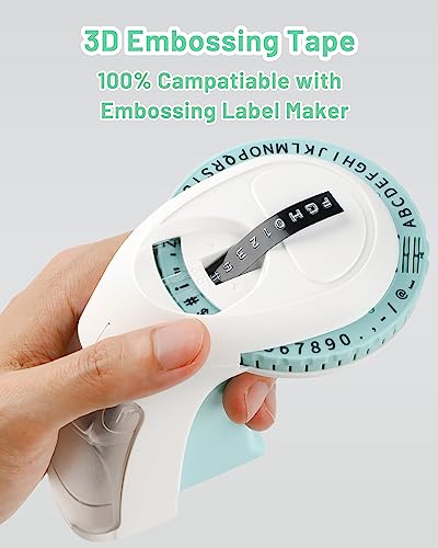 Omega S Label Tape, Compatible with Dymo Embossing Tape S0898130 Replacement for Dymo Omega Tape Junior S0717900 - Image 3