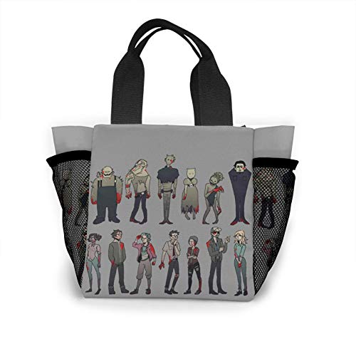 Dead By Daylight DBD Killers 2 ランチバッグ 多機能 ハンドバッグポータブル おしゃれ 弁当バッグ 通勤 通学 遠足 お花見 ピクニック収納トートバッグ両側の独立したメッシュバッグは