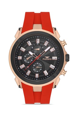 Image of Ferro Designed in Italy Eterna Analog Black Round Dial Men's Watch - FM11402D-R4