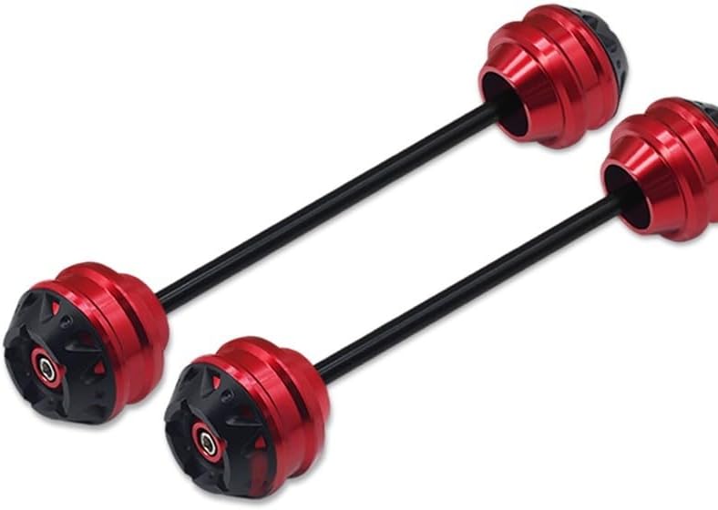 Compatible with Motorcycle CNC Front & Rear Wheel Fork Slider Axle Crash Anti-Drop Protector Cap for RS660 RS 660(Red A Pair)