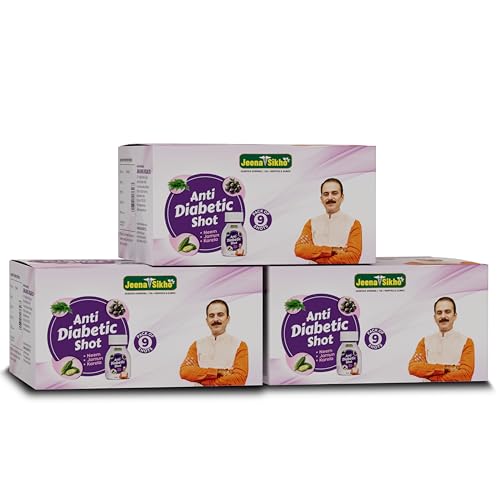 Image of Jeena Sikho Anti Diabetic Shot | Ayurvedic Formula with Neem, Jamun & Karela | For Blood Sugar Management & Metabolic Wellness, 9 Shot (60 ml each), Pack of 3