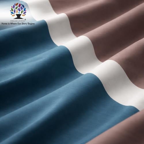 Image of Dream Living Ombre King Bedsheet with 2 Pillow Covers, Beige & Blue | 130 GSM, 275x275 cm