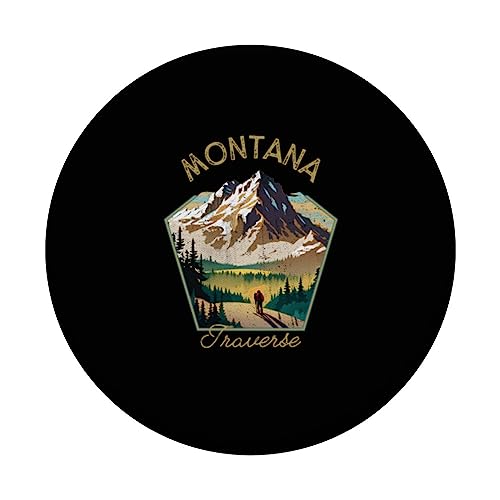 Montana Retro Clothing - Montana Souvenir PopSockets Swappable PopGrip, Black - Image 3