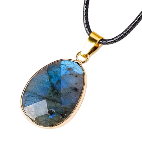 Sghtil Collar de cristal, labradorita de piedra lunar colgante | Collar con colgante de labradorita natural, colgante de labradorita natural, collar, collar de piedra lunar para unisex Sghtil Collar de cristal, labradorita de piedra lunar colgante | Collar con colgante de labradorita natural, colgante de labradorita natural, collar, collar de piedra lunar para unisex