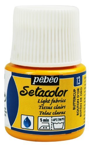 Pebeo Setacolor Fabric Paint 45ml Bottles | Light Fabrics Colour Range | NEW (Buttercup)