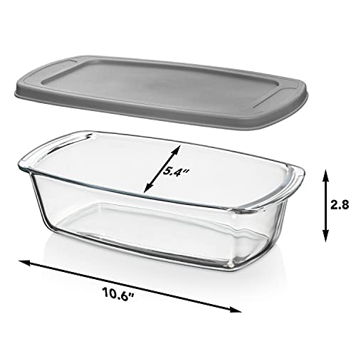 Large Superior Glass 7.6 Cups/ 1800Ml/1.9Qt Razab (Set Of 2) Glass Loaf Pan W/Lids - Meatloaf Pan Airtight Bpa Free - Easy Grip Handle, Microwave & Oven Safe - Loaf Pans For Baking Bread, Cakes Etc #TOP2