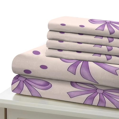 Housse de couette nœuds violets imprimé 3D douce et facile à laver - 7