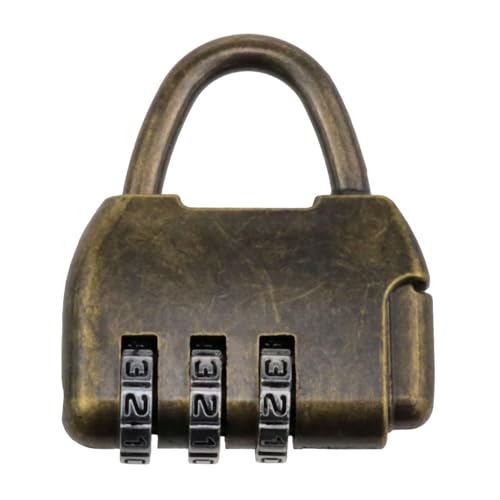 Image of PIYAANYO Vintage Brass Cipher Padlock with Screws for Small Wooden Jewelry Boxes, Cabinet latches 1PCS