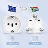【2 Pièces】 Adaptateur de Voyage France vers Afrique du Sud, 2 Broches Europe vers 3 Broches Type M, Adaptateur de Prise pour Mozambique, Bhoutan, Namibie, Botswana