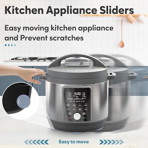 Image of 16PCS Appliance Sliders for Kitchen Black,Self-Adhesive Small Kitchen Appliance Slider Hacks Easy to MovIing & Space Saving Must Have Gadgets Mixer Accessories for countertop
