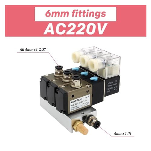 Bloc électrovanne 3V210-08-NC pour centraliser vos circuits d'air comprimé AC220V - 3