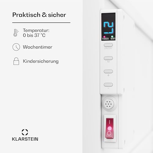 Klarstein Infrarotheizung mit Thermostat, 770W