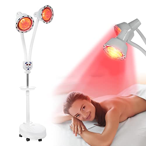 Varipowder Dual Head Infrared Lamp 275W Red Light Near Infrared Heat Lamp Device With Flexible Arm And Tray/Remove Control For Relieve Joint Pain And Muscle Aches #TOP20