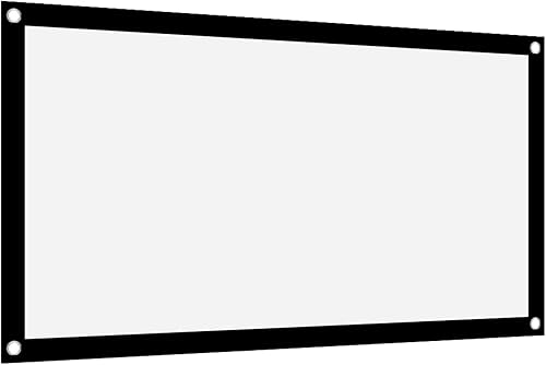 Vista 25 de Pantalla de proyector para exteriores de 2 lados, pantalla de proyector de 60 pulgadas, 16:9, gruesa, portátil, sin arrugas, de poliéster blanco
