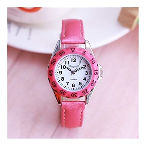 HaIfeng Kinder Uhr Kinder Junge Mädchen Bunte Leder elektronische Armbanduhr Geißlein wasserdicht Quarz-Lernen Time Uhren Uhr Präzise Bewegung (Color : F) Cover