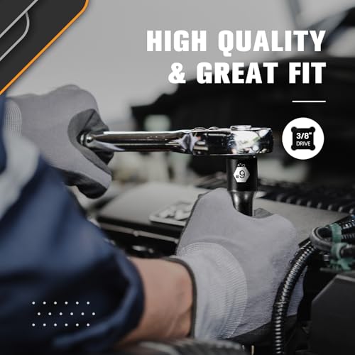 Image of 3 /8-Inch Drive Impact Extension Bar Set | 3 Piece Socket Extensions 3 inch 6 inch & 10 inch Length | Premium Cr-V Steel with Black Phosphate Finish
