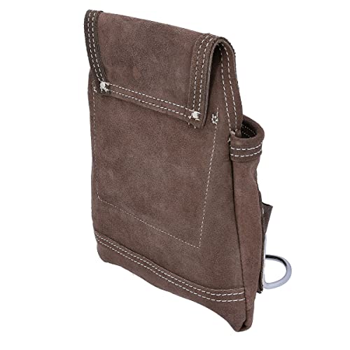 TOUGH MASTER Belt Tool Pouch, 3 Multi Pockets Suede Leather Nail Work Pouch, DIY Organiser for Builders, Carpenters, Gardeners, Electricians, Brown, 25 X 29cm, TM-318SP 5 TOUGH MASTER Belt Tool Pouch, 3 Multi Pockets Suede Leather Nail Work Pouch, DIY Organiser for Builders, Carpenters, Gardeners, Electricians, Brown, 25 X 29cm, TM-318SP - Image 5
