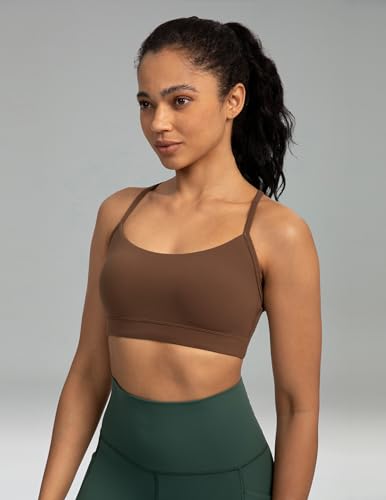 Image of Colorfulkoala Women's Dreamlux Y Back Sports Bra Low Impact Padded Workout Top with Built in Bra A-C Cups