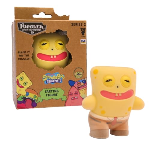Fuggler Series 2 Farting Figures Sensor-Activated Noisy Collectible Figure with Hidden Sound Surprise Creepy Expressions Weird Fun (Spongebob)