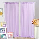 Juya Delight Sheer Chiffon Backdrop Curtain Lavender Chiffon Polyester Backdrop Curtains 5ft x 10ft...