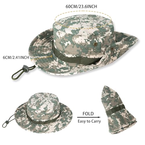 Image of Sun Hats for Men Women Boonie Hat UPF 50+ Bucket Hat Wide Brim UV Protection Fishing Hiking Safari Outdoor Hats