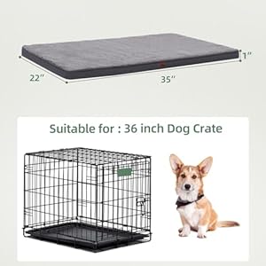   Washable-Reversible-Dog-BedCoolWarm-for-Crate-with-Removable-Washable-Cover-Waterproof-Dog-Crate-Bed-Suitable-for-Dogs-Up-to-50-lbs-Dark-Grey