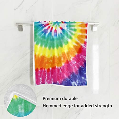 Vdsrup Tie Dye Hand Towels Rainbow Spiral Towel Soft Kitchen Tea Towels Batik Dish Washcloths Thin Guest Face Towel Portable Bath Decorations Housewarming Gifts 16 X 30 In #TOP1