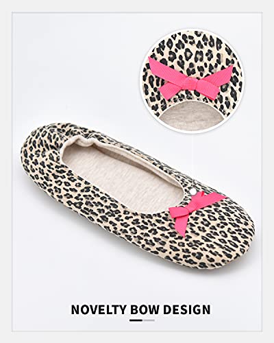 Image of Panda Bros Women's Ballerina House Slippers,Anti-Skid Comfy Warm Ballet Style Slippers