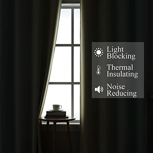 Estelar Textiler Aqua and Beige Blackout Curtains 102 Inch Length 2 Panels Set, Thermal Insulated Ombre Grommet Drapes for Bedroom, Full Room Darkening Gradient Curtains for Living Room,52Wx102L