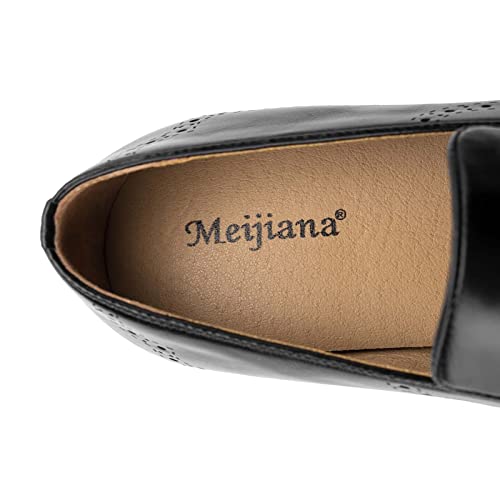 Image of Meijiana Mens Loafers Wedding Dress Shoes Slip-On Loafers for Men Tuxedo Suit Shoes