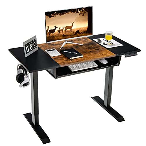Tangkula Electric Standing Desk with Keyboard Tray, Height...