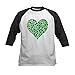 CafePress Irish Shamrock Heart Kids Baseball Jersey Kids Cotton Baseball Jersey, 3/4 Raglan Sleeve Shirt