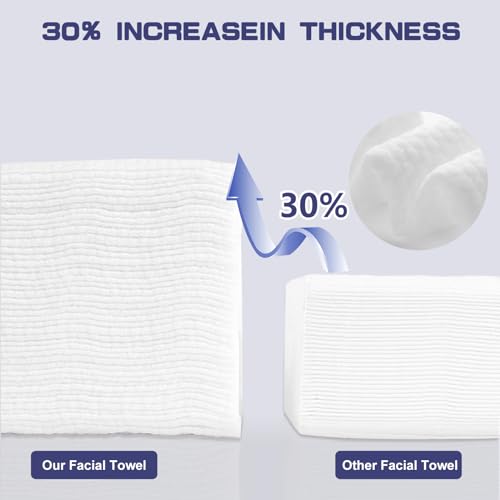 Bodfppc Disposable Face Towel, 100 Count Face Clean Towels, For Washing Soft Cotton Dry Wipes Facial Cloths Towelettes For Washing And Drying thumb #4