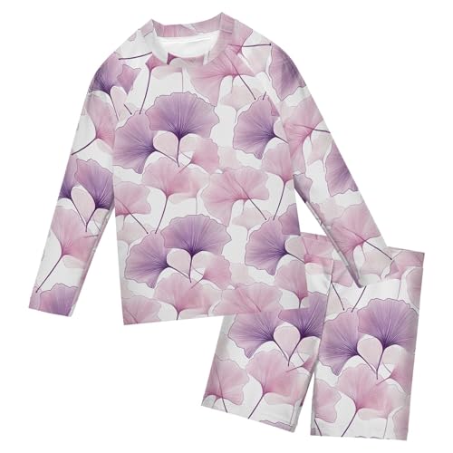 Ginkgo Purple Baby Boys' Toddler Long Sleeved Rashguard Swim Bathing Suit Set B0403528