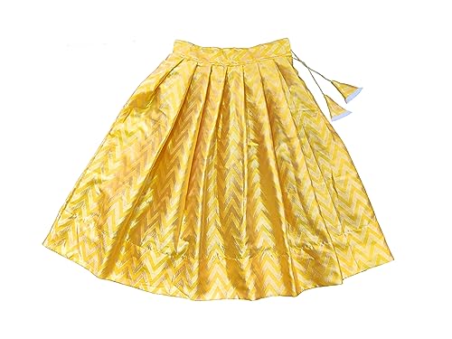 Image of Sashay Boutique Girl's Silk Readymade Lehenga Choli (5-6 Years, Yellow)