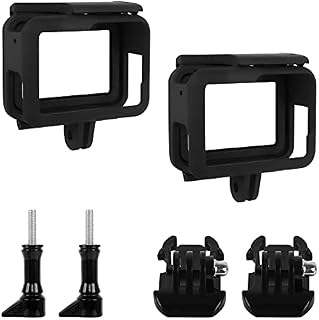 Action Camera Case Mount 2Pcs Camera Frame Case Plastic Frame Mount Case Camera Mount Housing Case with GoPro Hero 7/6/5/(2018) Action Camera Frame Mount Housing Case with 2 Long Screws Movable Base