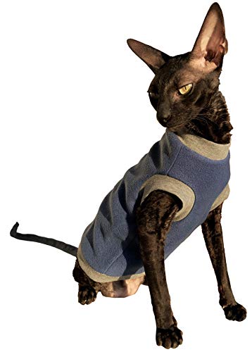 Chandail pour chat frileux vêtement polaire bleu doux
