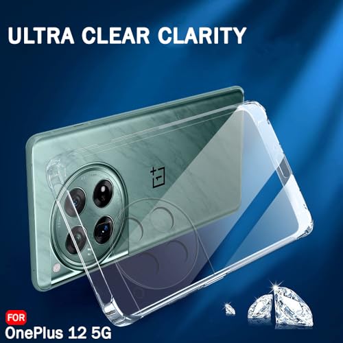 Image of TheGiftKart Back Cover Soft Case for OnePlus 12 5G | Best Camera Protection | Inbuilt Dust Plugs & Anti-Slip Grip | Ultra Clear Slim Back Cover Case for OnePlus 12 5G (Silicone, Transparent)