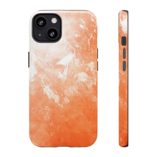 Coque rigide iPhone 13 orange brillante anti-rayures à bords surélevés objectifs