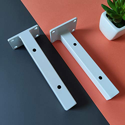 Soportes De Alta Resistencia Para Estantes,2 Piezas De Escuadras Para Repisas En Ángulo Recto Soporte De Estante Industrial Para Montaje En Pared,Escuadras Baldas Flotante Negro,Blanco,400mm(15.7in) Cover