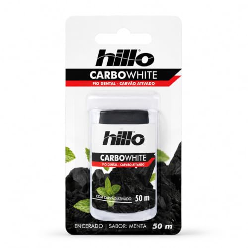 Hillo CarbonWhite Fio Dental com Carvão Ativado Sabor Menta 50m