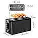 Mecity 4 Slice Toaster, Long Slot Toaster with Timer, Bagel, Defrost, Reheat, Cancel Functions, Warming Rack, Removable Tray, 6 Browning Settings, Extra Wide Slots, Stainless Steel, 1300W