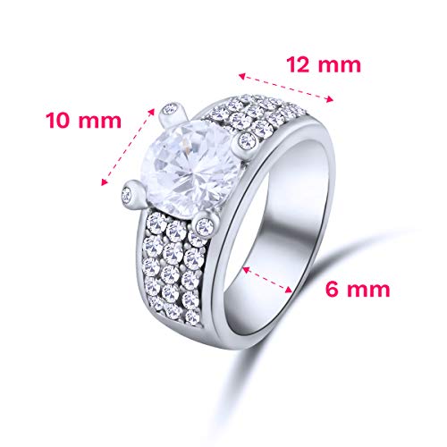 Anillos de plata de 18 mm Quiges con acabado pulido de alta joyería 2