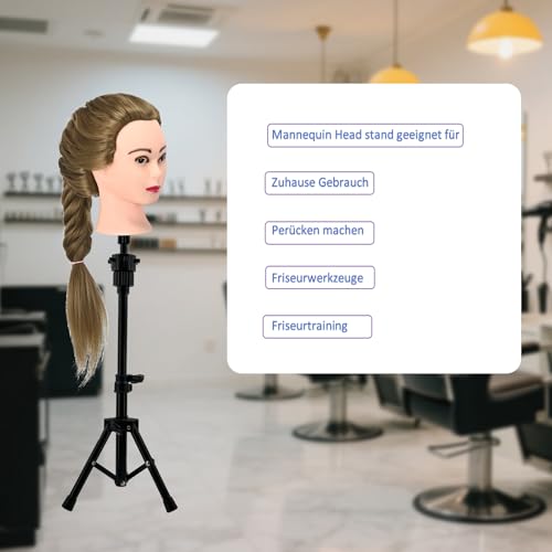 Aofadaning Perücken Ständer Stativ 23.5\ Verstellbarer Übungskopf Ständer für Mannequinkopf,für Friseur Training Kopf