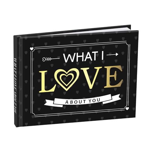 Thboxes What I Love About You Book Romantic Gifts for Couples What I Love You Fill in The Blank Gift Book Gifts for Couples Husband Wife Family Anniversaries Birthdays Valentines Day (Black)