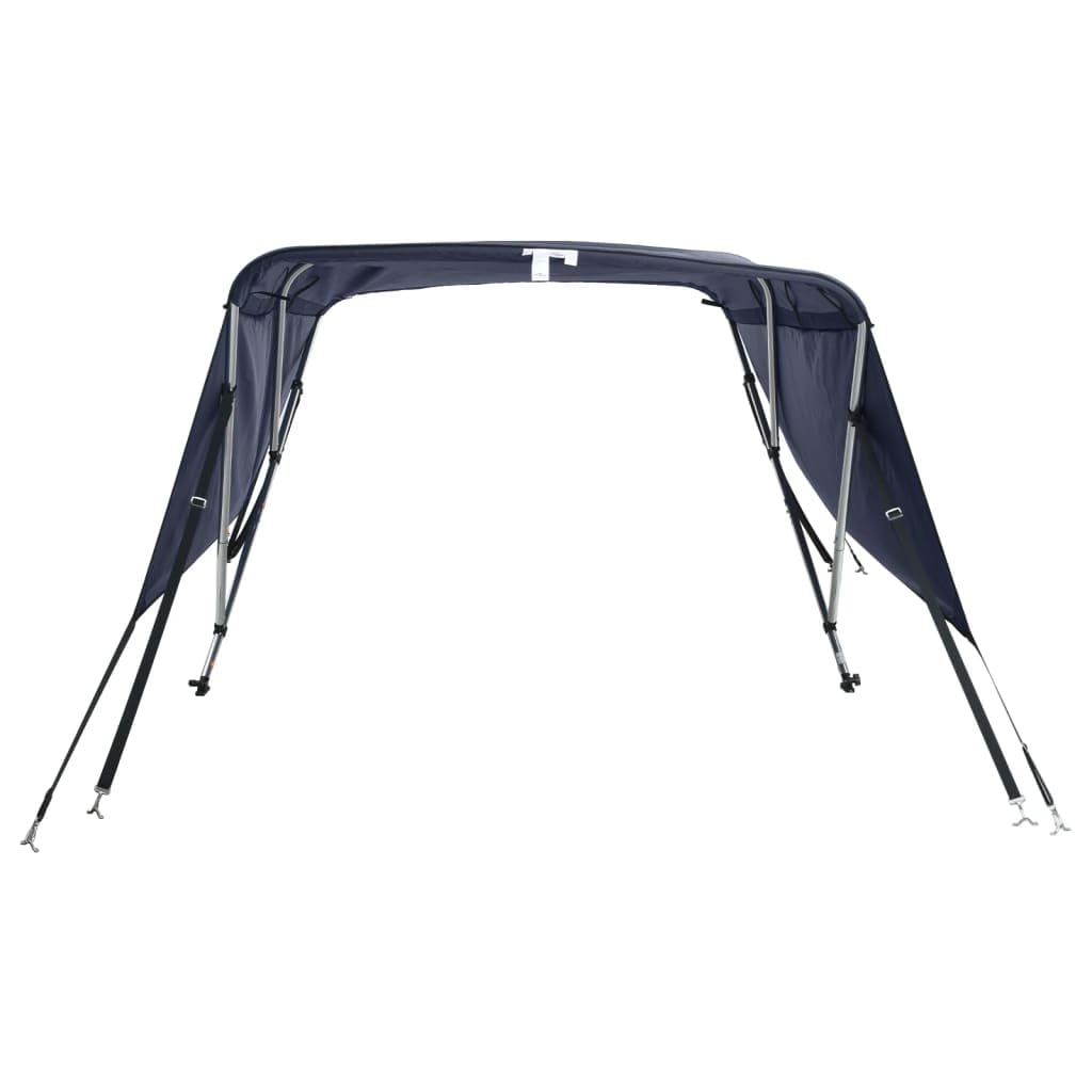 Top bimini a 3 fogli con pannelli laterali, 183 x (185-198) x 137 cm, blu, resistente ai raggi UV, impermeabile, per barche, custodia inclusa