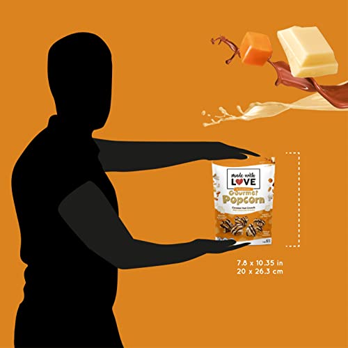 Made With Love Gourmet Caramel Popcorn Deluxe Pack Of 4 Caramel Nut Pop Corn With Chocolate Drizzles 7 Oz Snack Bag Popped Treats #TOP4