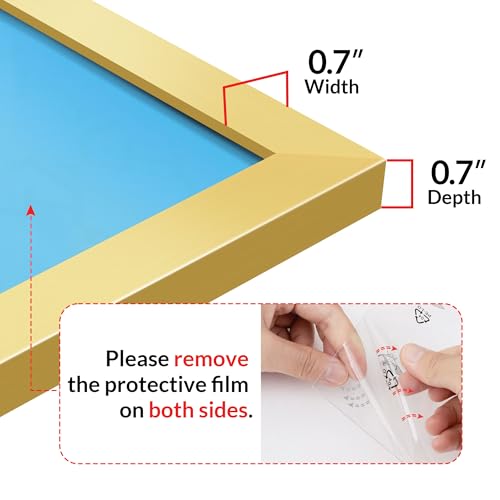 Image of LaVie Home 16x20 Picture Frame for Wall Display, 16x20 Gold Picture Frame with HD Plexiglas, 16 x 20 Poster Frame 1 Pack, Display Frame for Vertical or Horizontal, Classic Collection